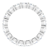 10K Gold Round Natural Diamond Shared-Prong Eternity Band – 3.75 mm Stones - White Gold - view 2
