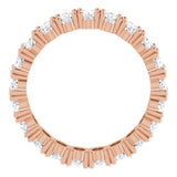 10K Gold Oval Lab-Grown Diamond Shared-Prong Eternity Band – 5x3 mm Stones - Rose Gold - view 2