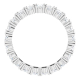 10K Gold Oval Lab-Grown Diamond Shared-Prong Eternity Band – 5x3 mm Stones - White Gold - view 2