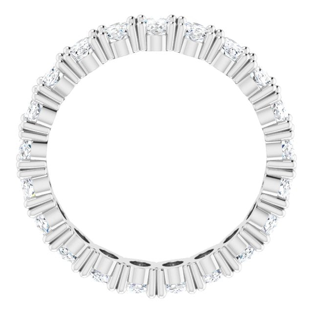 10K Gold Oval Lab-Grown Diamond Shared-Prong Eternity Band – 5x3 mm Stones - White Gold - view 2