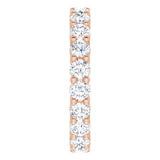 10K Gold Round Natural Diamond Shared-Prong Eternity Band – 3.2 mm Stones - Rose Gold - view 4