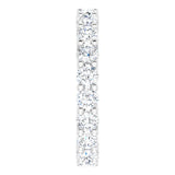 10K Gold Round Natural Diamond Shared-Prong Eternity Band – 3.2 mm Stones - White Gold - view 4