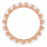 10K Gold Round Lab-Grown Diamond Shared-Prong Eternity Band – 3.5 mm Stones - Rose Gold - view 2