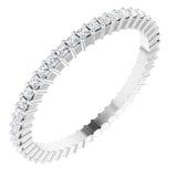 10K Gold Square Lab-Grown Diamond Shared-Prong Eternity Band – 1.25x1.25 mm Stones - White Gold