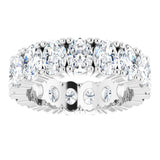 10K Gold Oval Lab-Grown Diamond Shared-Prong Eternity Band – 6x4 mm Stones - White Gold - view 3