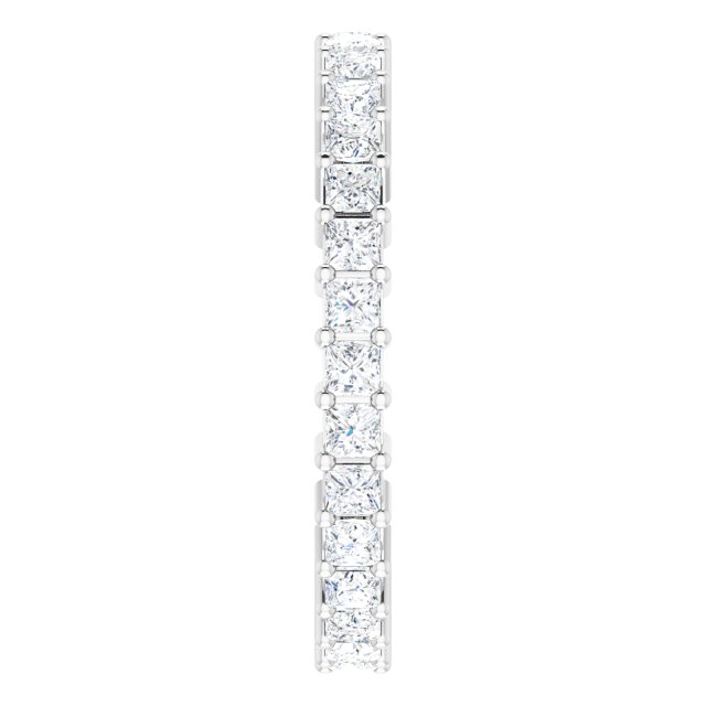10K Gold Square Natural Diamond Shared-Prong Eternity Band – 2x2 mm Stones - White Gold - view 4