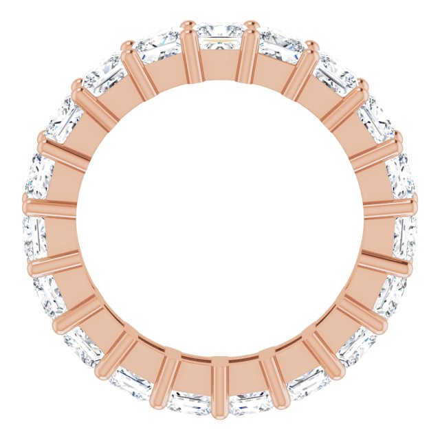 10K Gold Square Natural Diamond Shared-Prong Eternity Band – 3.75x3.75 mm Stones - Rose Gold - view 2