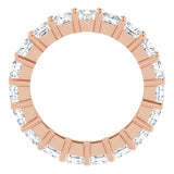 10K Gold Square Lab-Grown Diamond Shared-Prong Eternity Band – 3.75x3.75 mm Stones - Rose Gold - view 2