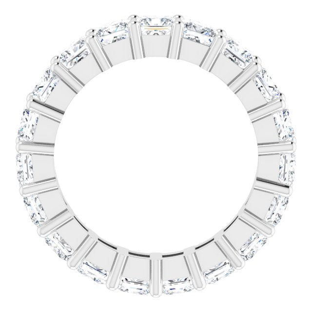 10K Gold Square Lab-Grown Diamond Shared-Prong Eternity Band – 3.75x3.75 mm Stones - White Gold - view 2