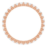 14K Gold Round Lab-Grown Diamond Shared-Prong Eternity Band – 2 mm Stones - Rose Gold - view 2