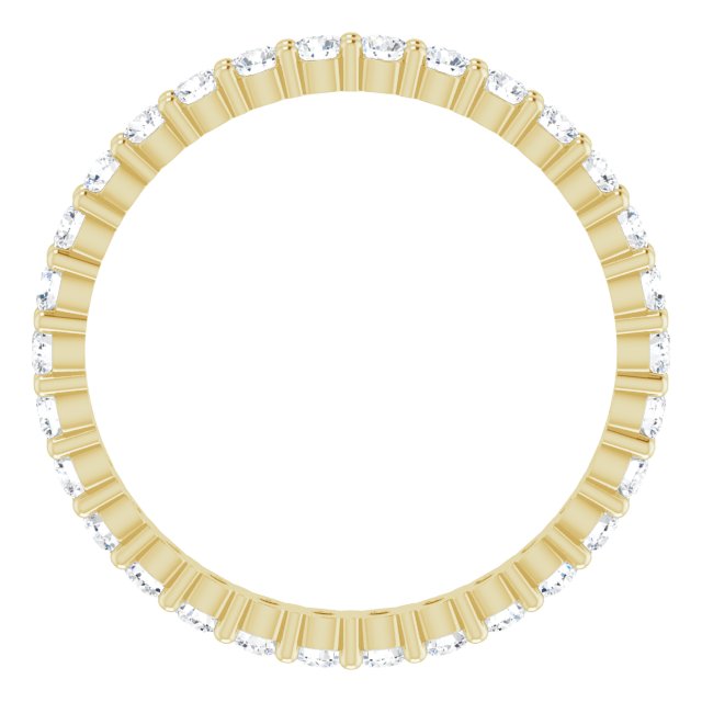 14K Gold Round Lab-Grown Diamond Shared-Prong Eternity Band – 2 mm Stones - Yellow Gold - view 2