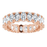 14K Gold Oval Lab-Grown Diamond Shared-Prong Eternity Band – 5x3 mm Stones - Rose Gold - view 3