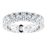 10K Gold Oval Lab-Grown Diamond Shared-Prong Eternity Band – 5x3 mm Stones - White Gold - view 3