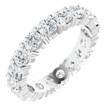 10K Gold Round Natural Diamond Shared-Prong Eternity Band – 3.75 mm Stones - White Gold