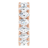 10K Gold Oval Lab-Grown Diamond Shared-Prong Eternity Band – 6x4 mm Stones - Rose Gold - view 4