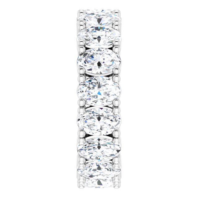 10K Gold Oval Lab-Grown Diamond Shared-Prong Eternity Band – 6x4 mm Stones - White Gold - view 4