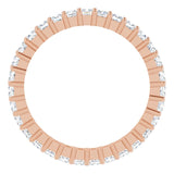 10K Gold Square Lab-Grown Diamond Shared-Prong Eternity Band – 2x2 mm Stones - Rose Gold - view 2