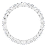 10K Gold Square Natural Diamond Shared-Prong Eternity Band – 2x2 mm Stones - White Gold - view 2