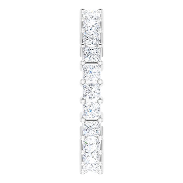 10K Gold Square Natural Diamond Shared-Prong Eternity Band – 2.5x2.5 mm Stones - White Gold - view 4
