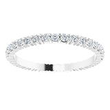 10K Gold Round Natural Diamond Shared-Prong Eternity Band – 1.7 mm Stones - White Gold - view 3