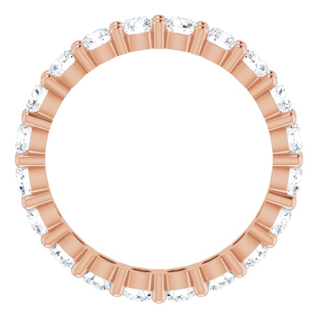 10K Gold Round Lab-Grown Diamond Shared-Prong Eternity Band – 3.2 mm Stones - Rose Gold - view 2
