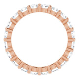 10K Gold Round Natural Diamond Shared-Prong Eternity Band – 3.2 mm Stones - Rose Gold - view 2