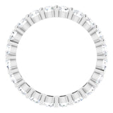 10K Gold Round Natural Diamond Shared-Prong Eternity Band – 3.2 mm Stones - White Gold - view 2