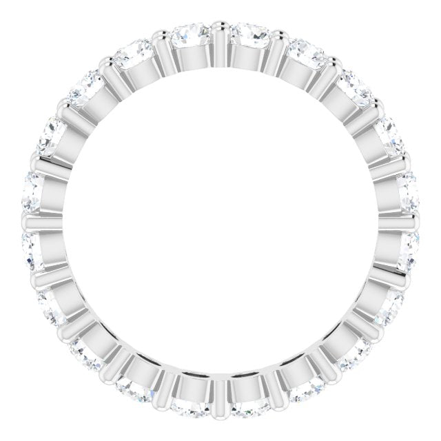 10K Gold Round Natural Diamond Shared-Prong Eternity Band – 3.2 mm Stones - White Gold - view 2