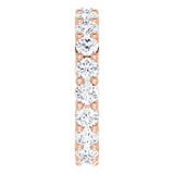 10K Gold Round Lab-Grown Diamond Shared-Prong Eternity Band – 3.5 mm Stones - Rose Gold - view 4