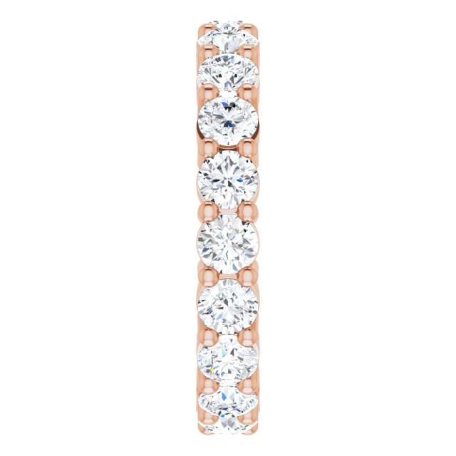 10K Gold Round Lab-Grown Diamond Shared-Prong Eternity Band – 3.5 mm Stones - Rose Gold - view 4