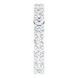 10K Gold Round Lab-Grown Diamond Shared-Prong Eternity Band – 3.5 mm Stones - White Gold - view 4
