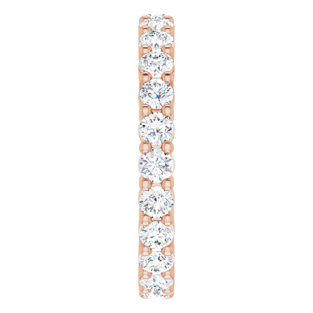 10K Gold Round Lab-Grown Diamond Shared-Prong Eternity Band – 2.75 mm Stones - Rose Gold - view 4