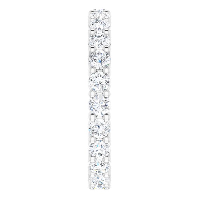 10K Gold Round Lab-Grown Diamond Shared-Prong Eternity Band – 2.75 mm Stones - White Gold - view 4