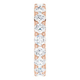 10K Gold Round Lab-Grown Diamond Shared-Prong Eternity Band – 3.8 mm Stones - Rose Gold - view 4