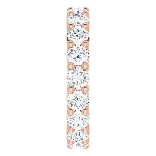10K Gold Round Lab-Grown Diamond Shared-Prong Eternity Band – 3.8 mm Stones - Rose Gold - view 4