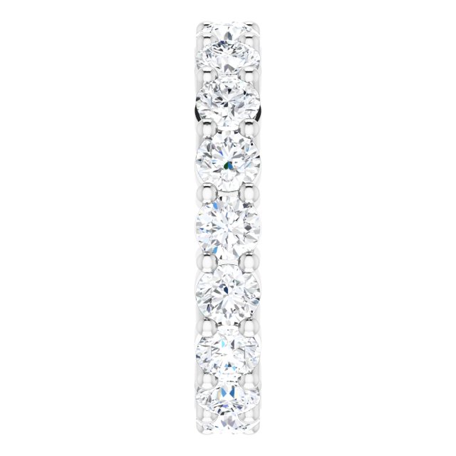 10K Gold Round Natural Diamond Shared-Prong Eternity Band – 3.8 mm Stones - White Gold - view 4