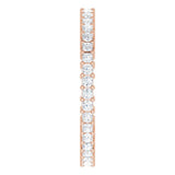 10K Gold Square Natural Diamond Shared-Prong Eternity Band – 1.5x1.5 mm Stones - Rose Gold - view 4