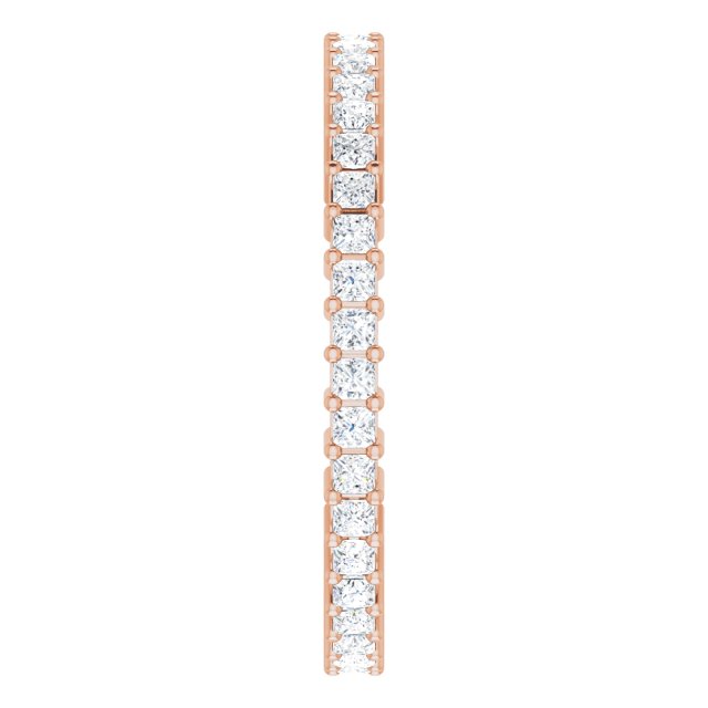 10K Gold Square Natural Diamond Shared-Prong Eternity Band – 1.5x1.5 mm Stones - Rose Gold - view 4