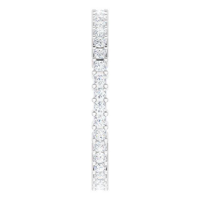 10K Gold Square Natural Diamond Shared-Prong Eternity Band – 1.5x1.5 mm Stones - White Gold - view 4