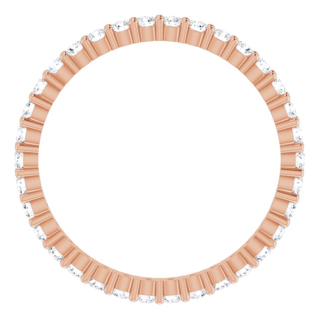 10K Gold Round Lab-Grown Diamond Shared-Prong Eternity Band – 1.75 mm Stones - Rose Gold - view 2