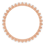 10K Gold Round Lab-Grown Diamond Shared-Prong Eternity Band – 2 mm Stones - Rose Gold - view 2
