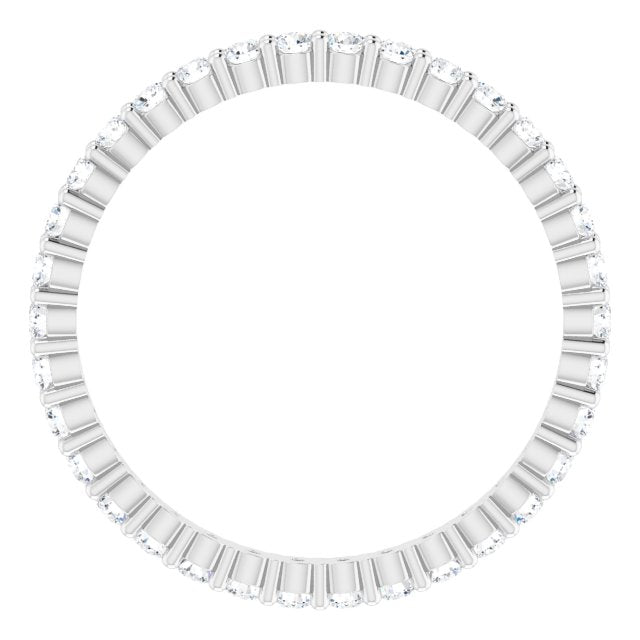 10K Gold Round Lab-Grown Diamond Shared-Prong Eternity Band – 1.75 mm Stones - White Gold - view 2