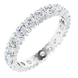 10K Gold Round Lab-Grown Diamond Shared-Prong Eternity Band – 3 mm Stones - White Gold