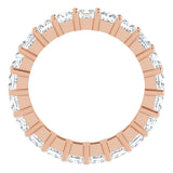 10K Gold Square Natural Diamond Shared-Prong Eternity Band – 3.25x3.25 mm Stones - Rose Gold - view 2