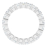 10K Gold Square Natural Diamond Shared-Prong Eternity Band – 3.25x3.25 mm Stones - White Gold - view 2