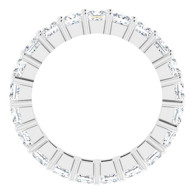 10K Gold Square Natural Diamond Shared-Prong Eternity Band – 3.25x3.25 mm Stones - White Gold - view 2