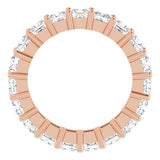 10K Gold Square Lab-Grown Diamond Shared-Prong Eternity Band – 3.5x3.5 mm Stones - Rose Gold - view 2
