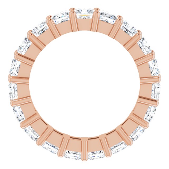 10K Gold Square Lab-Grown Diamond Shared-Prong Eternity Band – 3.5x3.5 mm Stones - Rose Gold - view 2