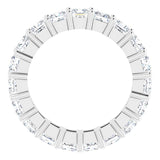 10K Gold Square Lab-Grown Diamond Shared-Prong Eternity Band – 3.5x3.5 mm Stones - White Gold - view 2