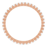10K Gold Round Lab-Grown Diamond Shared-Prong Eternity Band – 1.5 mm Stones - Rose Gold - view 2
